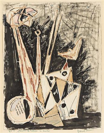 MARCEL JANCO (1895 - 1984, ROMANIAN) Collage.                                                                                                    